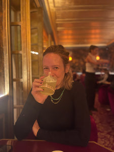 Britt dining in Paris