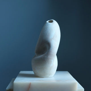 White ceramic abstract sculpture (sold as a pair)