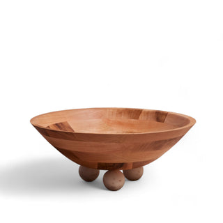 Sculptural Large Bowl Arjun Wood and White Marble