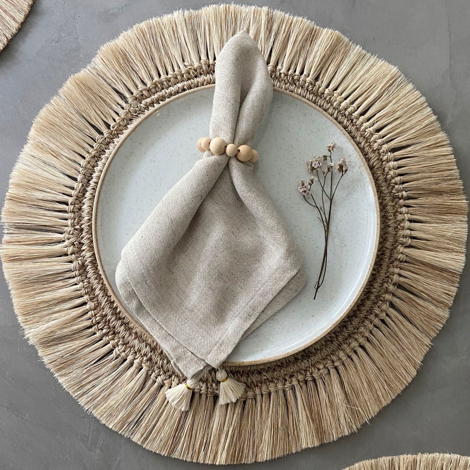 Tallo de Olivo Fringe Placemats, Set of 4