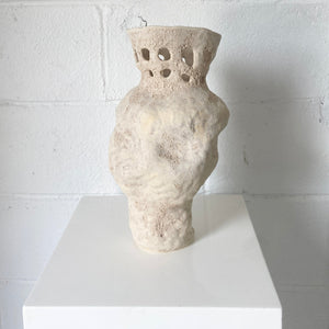 cream vase with coral like texture 