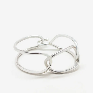 Sterling Silver half cuff, half link with hook closure Bracelet by Luz Ortiz New York