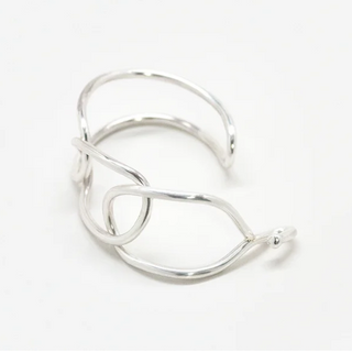 Sterling Silver half cuff, half link with hook closure Bracelet by Luz Ortiz New York