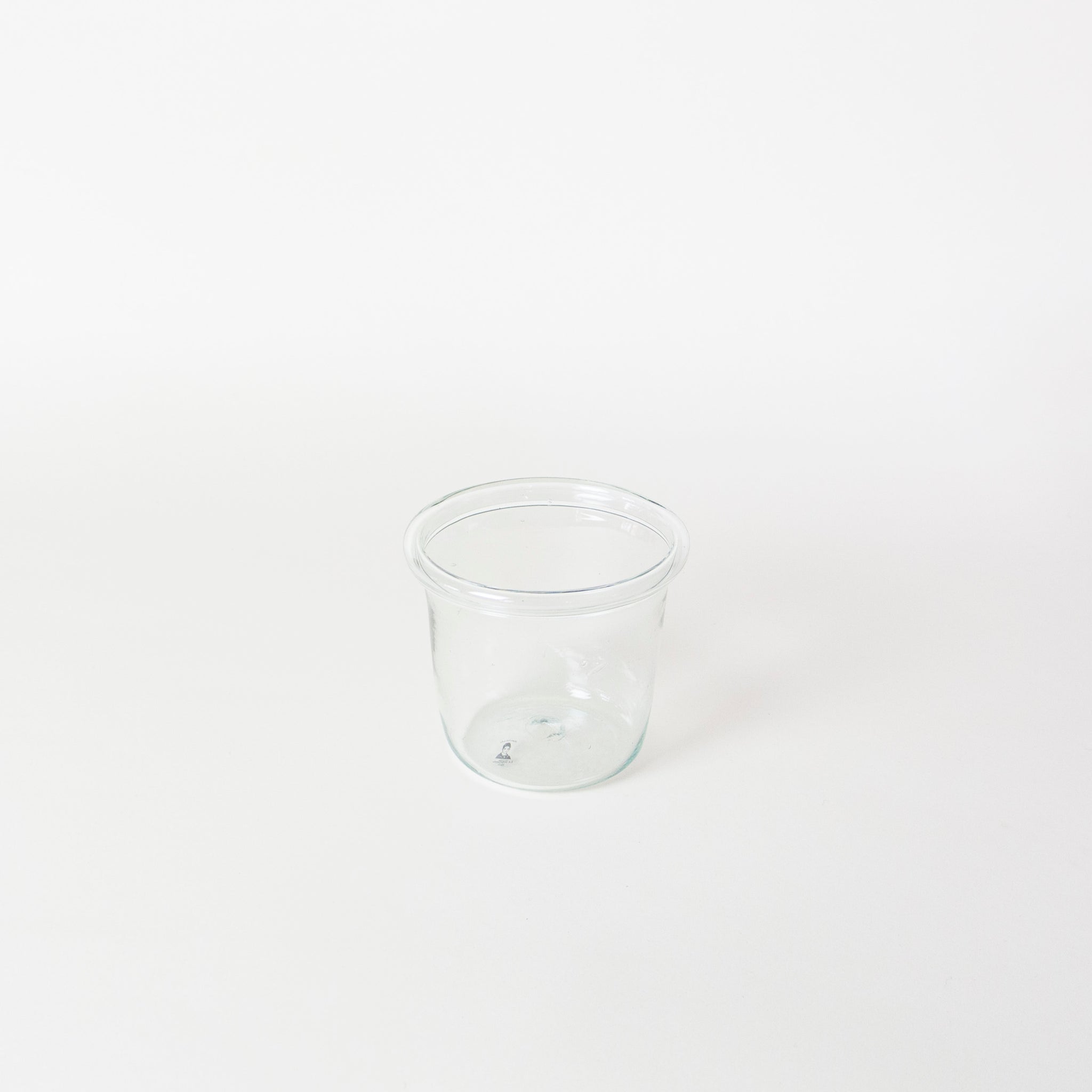 clear recycled glass pot 