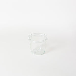 clear recycled glass pot 