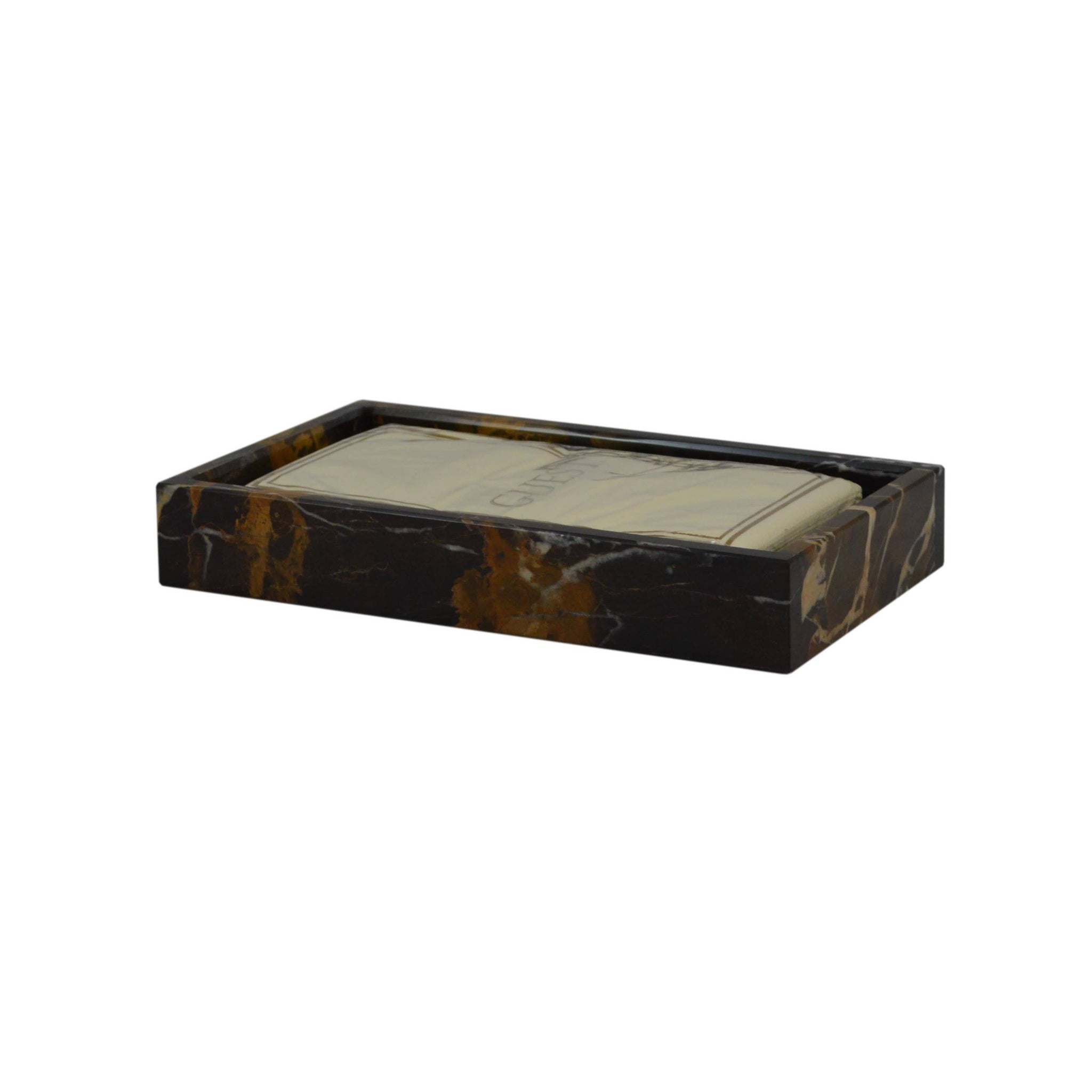 Rectangular Black & Gold Marble Tray