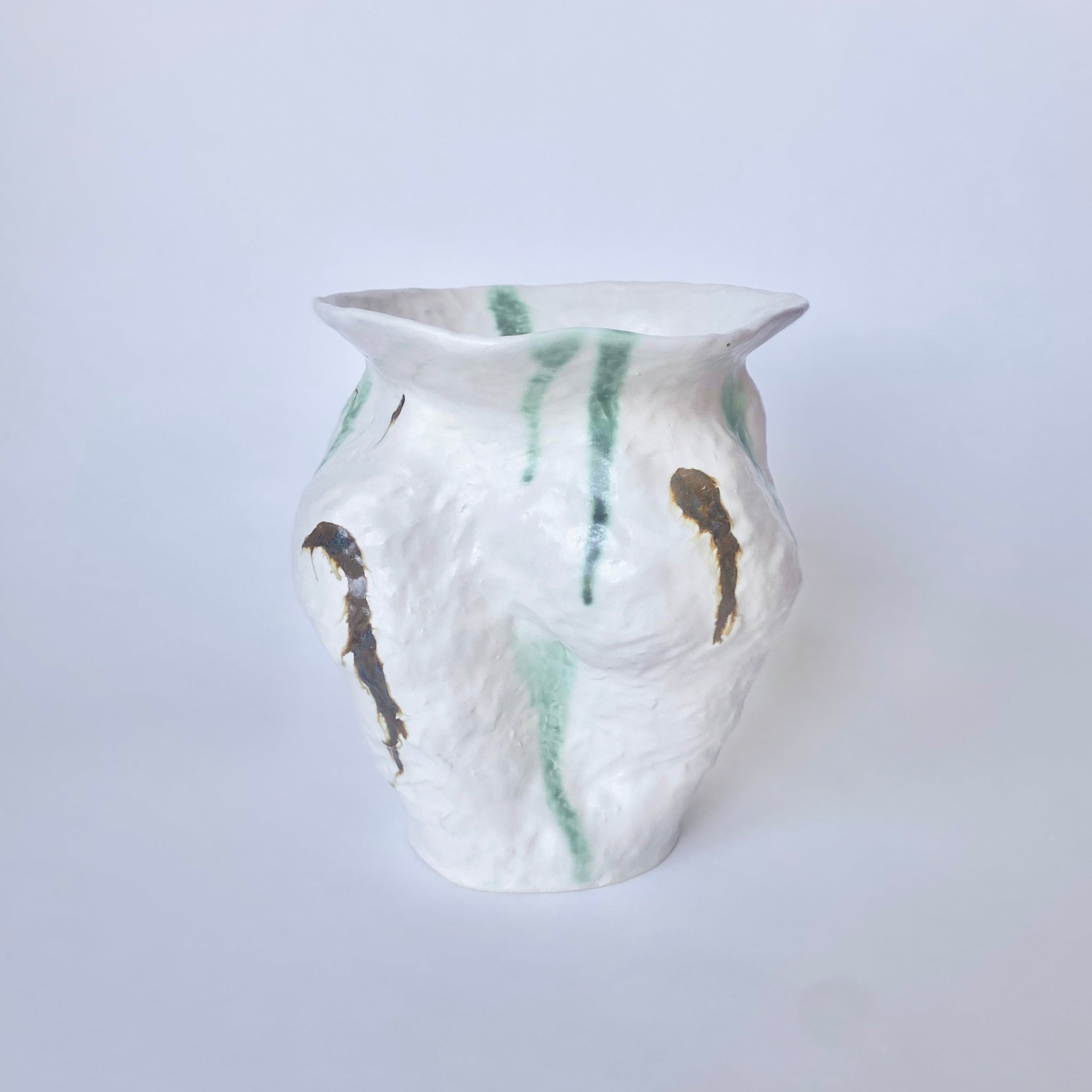 hand painted vessel by Sarah Mijares Fick 