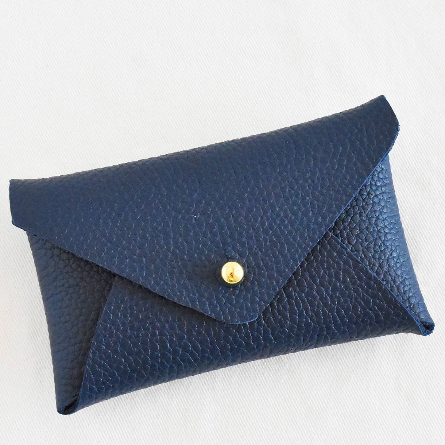 Leather Card Holder- Navy Black Inside – the hōm market