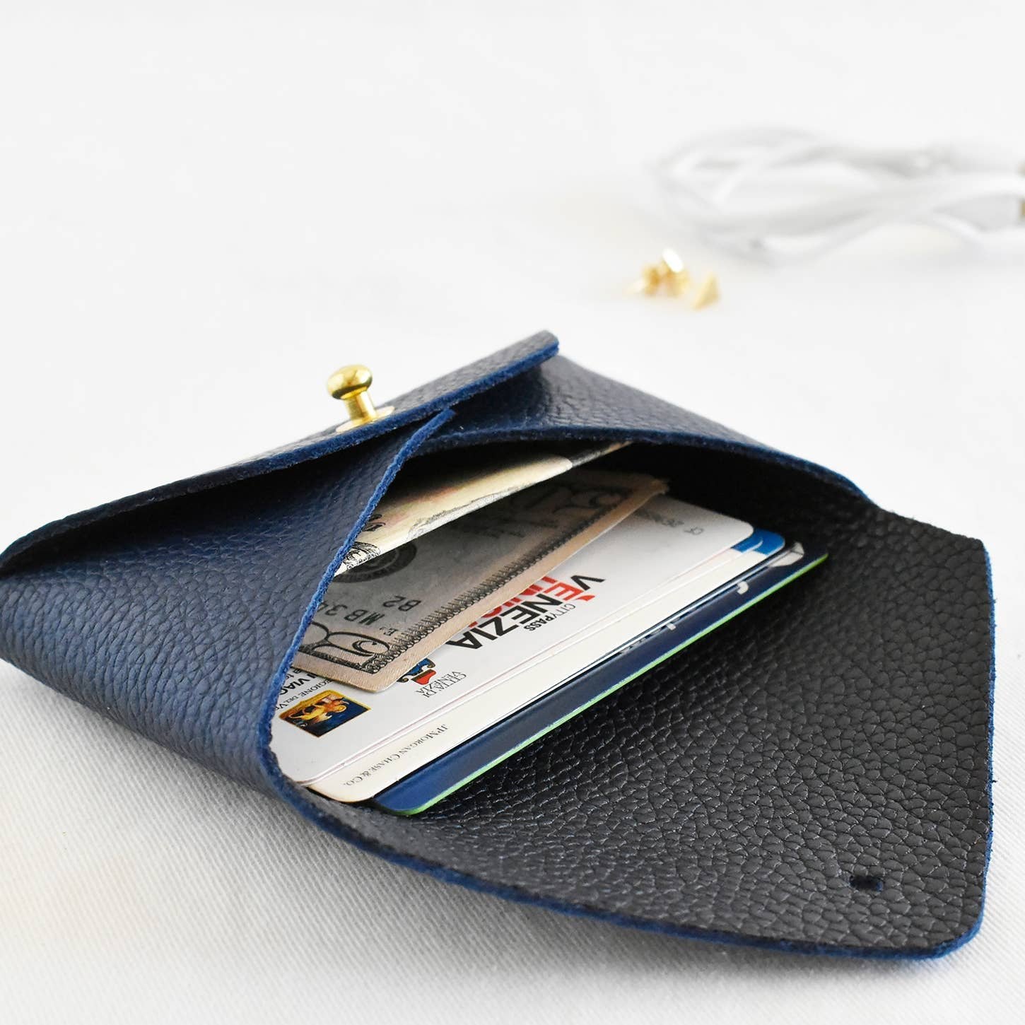 navy credit card holder 