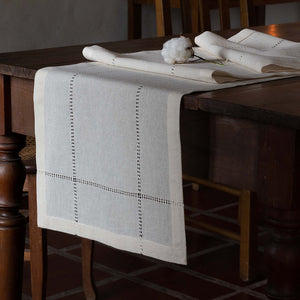 table runner by under the bough in cream 