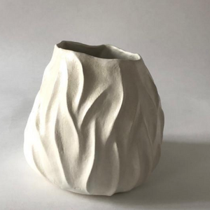 vertical waves vase in cream by Almerinda 