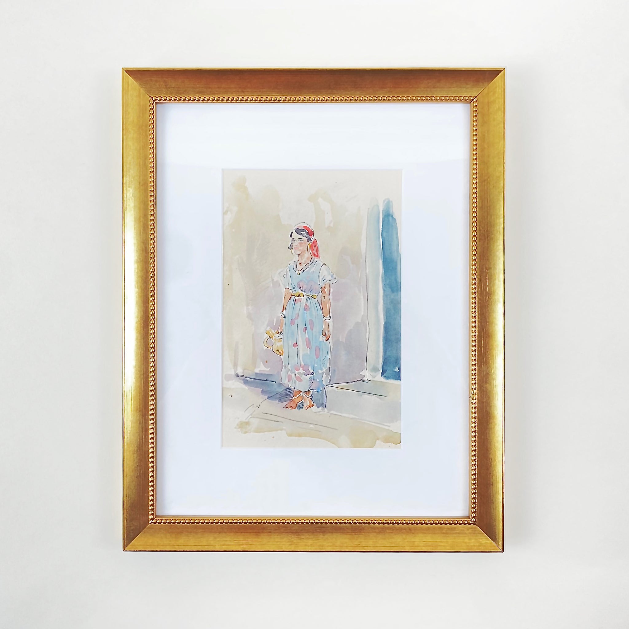 Moroccan Woman Watercolor from France