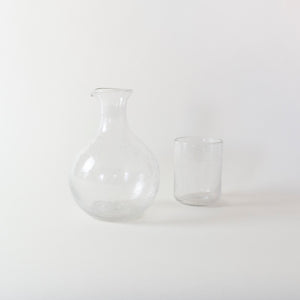 Handblown Glass Carafe with Glass