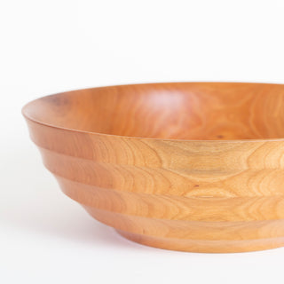 Large Cherry Wood Bowl w scalloping | MacKenzie Woodworks